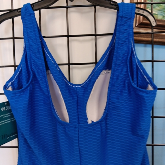 NEW Maxine of Hollywood Sz 20W Royal Blue One Piece Spa Swim Suit Plus NWT - Picture 5 of 6